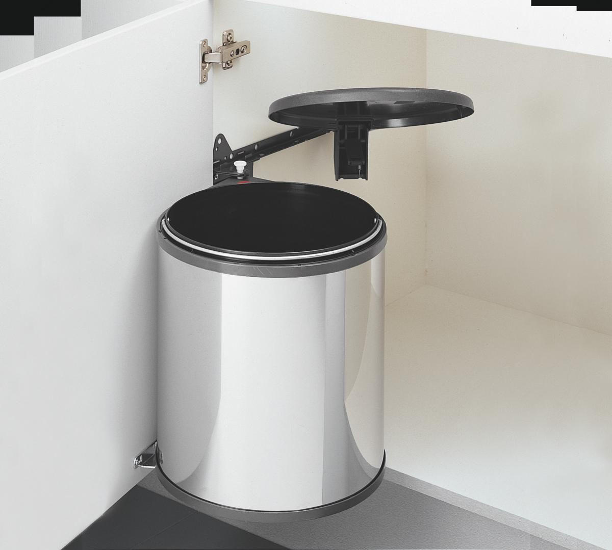 ABFALLSAMMLER 15 L  - Edelstahlfarben, Basics, Kunststoff/Metall (30,6/30,6/33,5cm) - Hailo