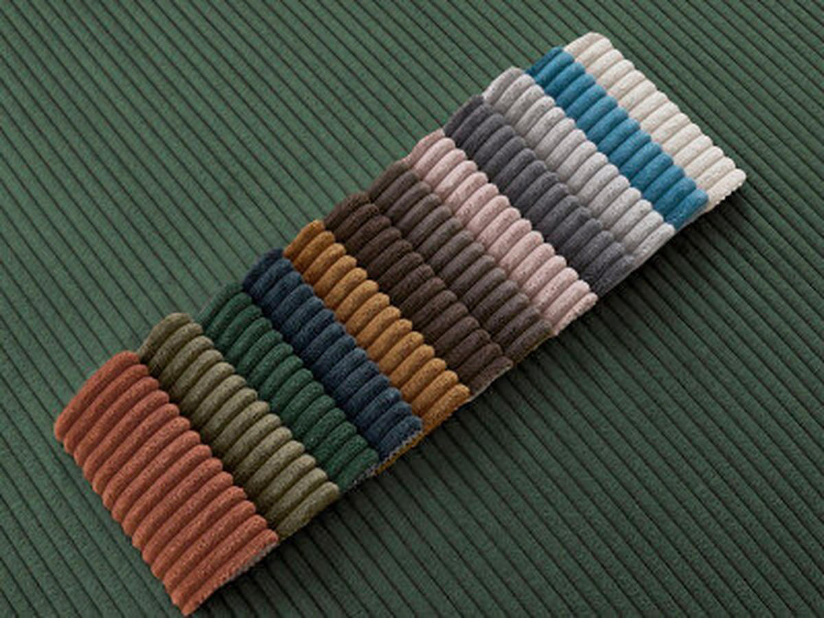 ECKSOFA Ottomane links  ATILLA Dunkelgrün Cord  - Dunkelgrün/Schwarz, MODERN, Kunststoff/Textil (149/244cm)