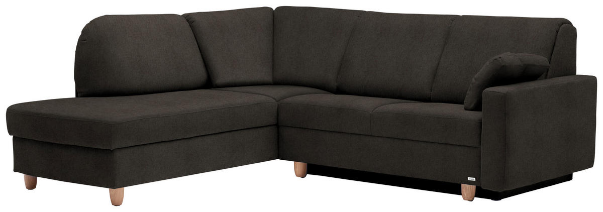 ECKSOFA in Flachgewebe Braun  208/227 cm  - Eichefarben/Rot, KONVENTIONELL, Holz/Textil (208/227cm) - Sedda