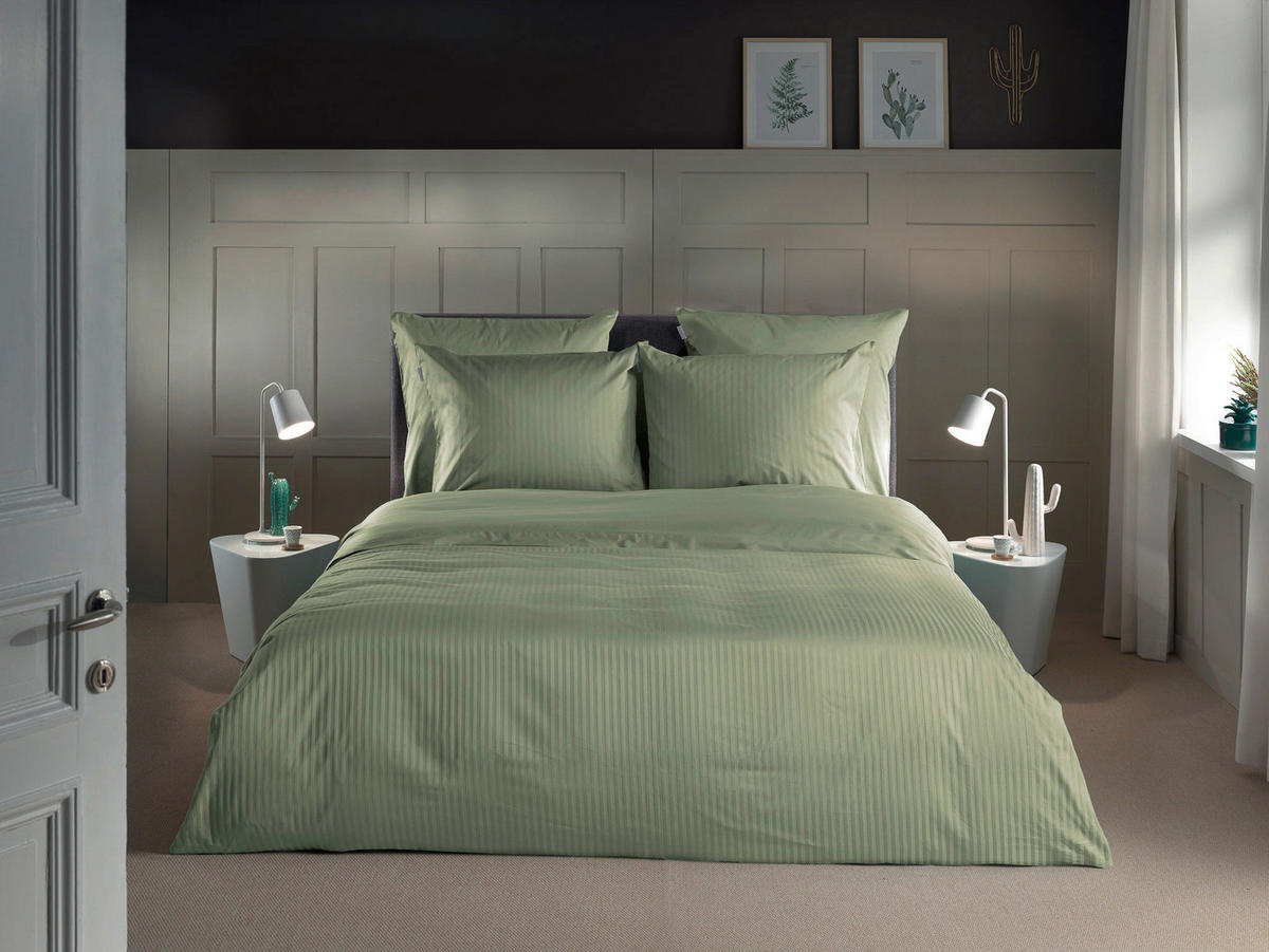 BETTWÄSCHE Banda Makosatin 200/200 cm  - Hellgrün, Basics, Textil (200/200cm)