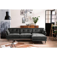 ECKSOFA Eckteil  JAPAN-2S.REC Anthrazit Samt  - Anthrazit, MODERN, Holz/Textil (269/155cm) - MID.YOU