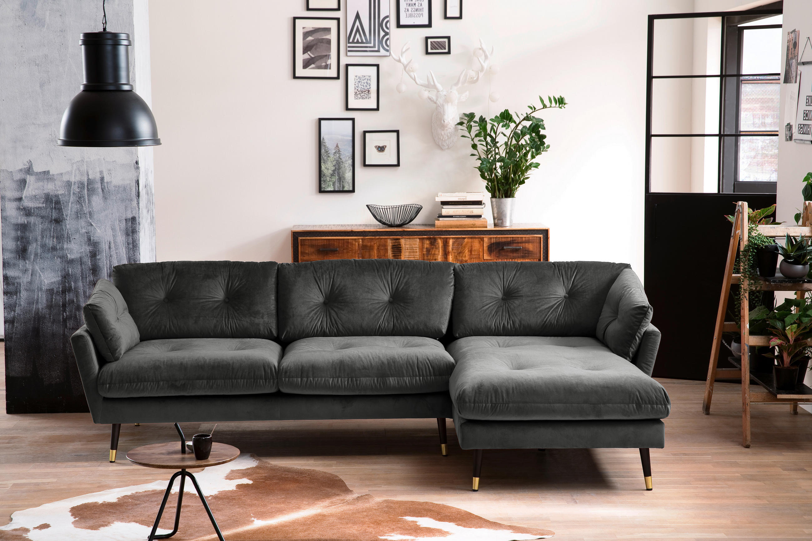 MID.YOU ROHOVÁ SEDAČKA, textil, antracitová