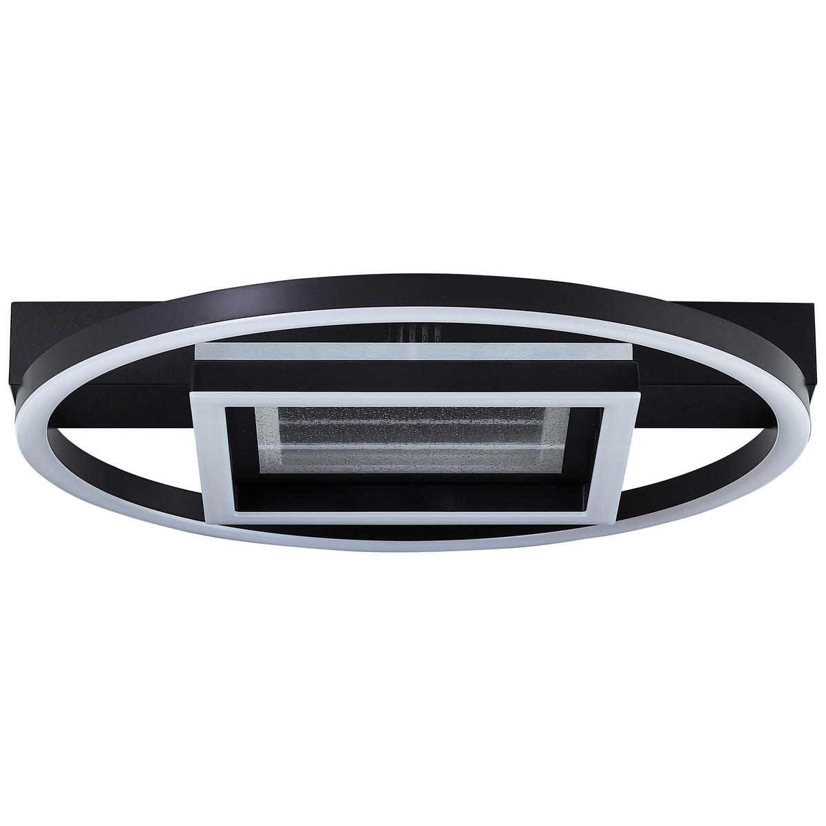LED-DECKENLEUCHTE 37/6/37 cm   - Schwarz, Design, Kunststoff/Metall (37/6/37cm) - Brilliant