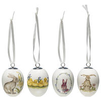 DEKORAČNÉ VAJÍČKO - viacfarebná/biela, Basics, keramika (5,5/7,5cm)