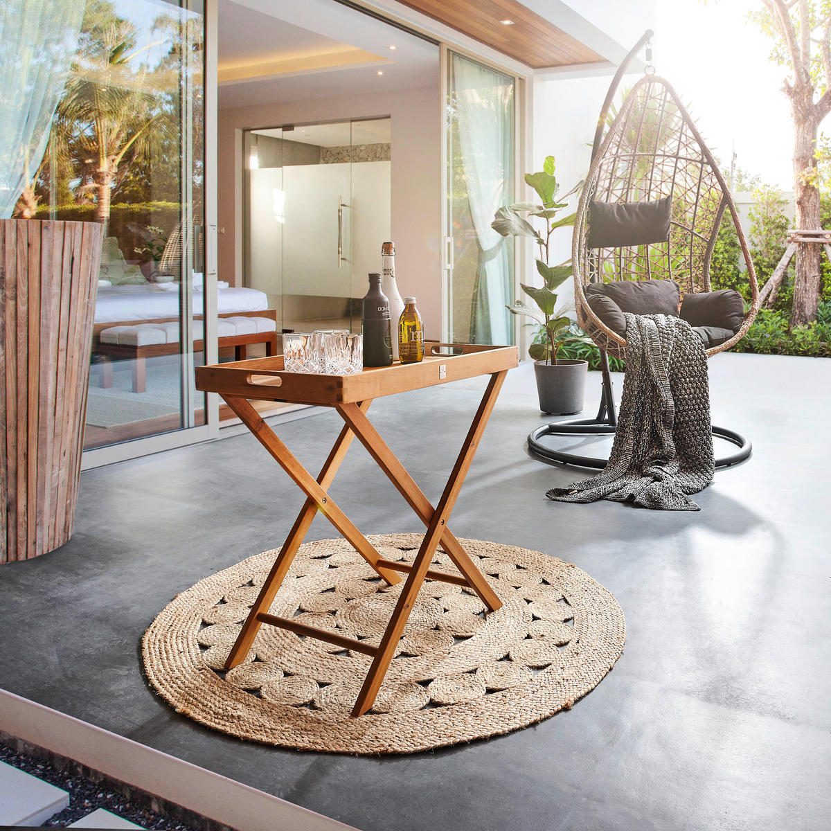 GARTENBEISTELLTISCH 68/42,5/68 cm Holz  - Akaziefarben, Trend, Holz (68/42,5/68cm) - Ambia Garden