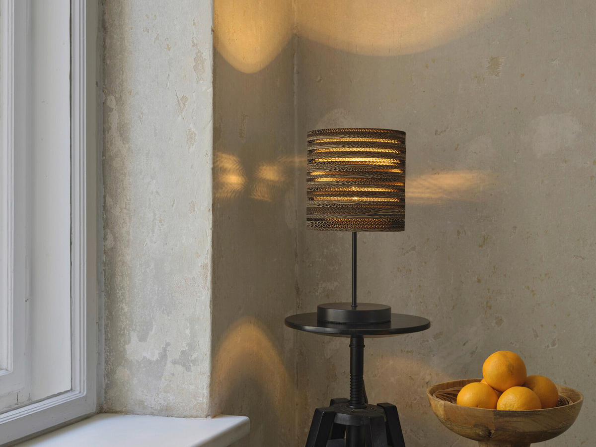 TISCHLEUCHTE 20/38,5 cm   - Braun, Natur, Karton/Metall (20/38,5cm) - Osram