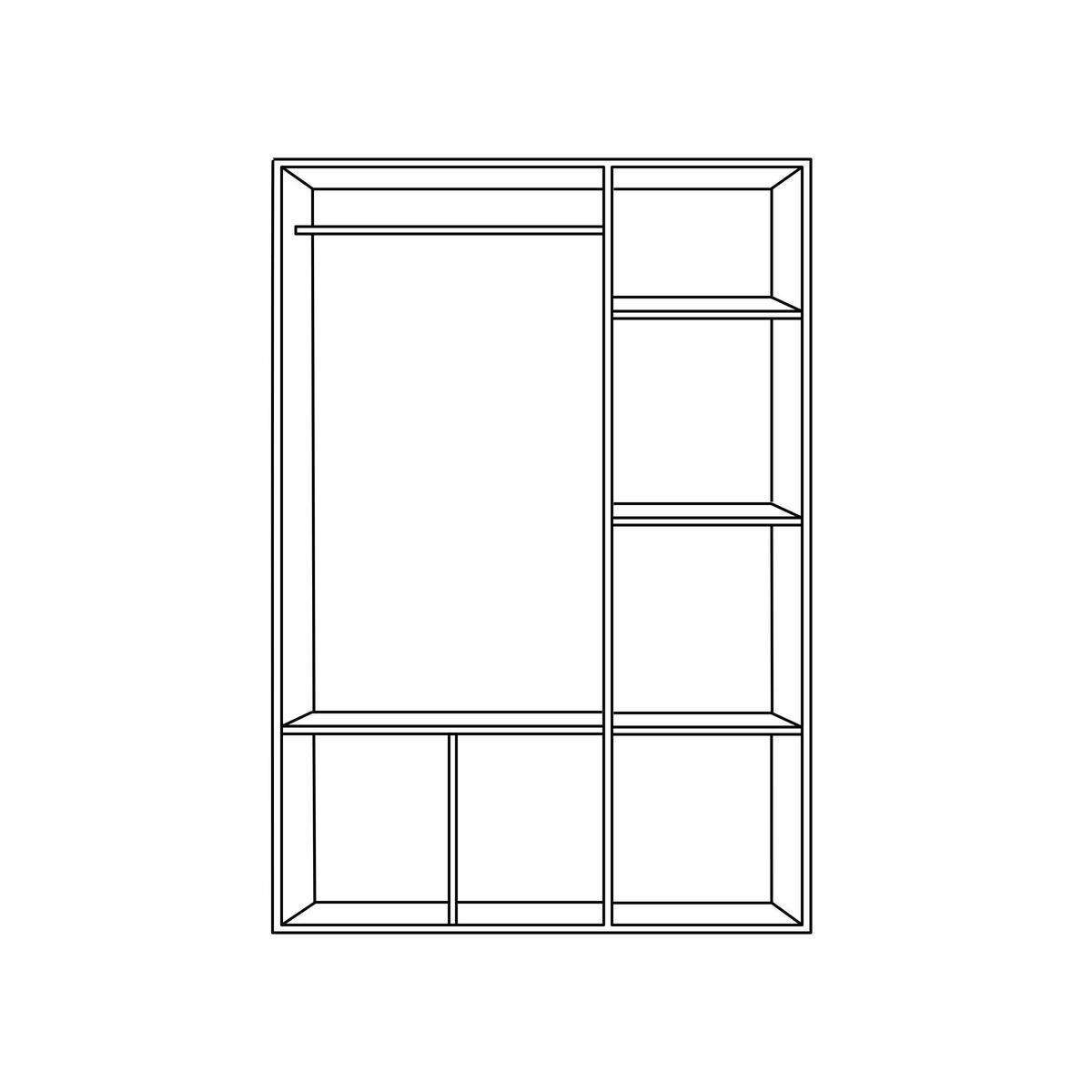 DREHTÜRENSCHRANK in Weiss, Weiss Hochglanz  - Weiss Hochglanz/Weiss, Design, Holzwerkstoff/Kunststoff (136/197/54cm) - Carryhome