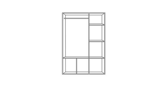 DREHTÜRENSCHRANK in Weiß, Weiß Hochglanz - Weiß Hochglanz/Alufarben, Design, Holzwerkstoff/Kunststoff (136/197/54cm) - Carryhome