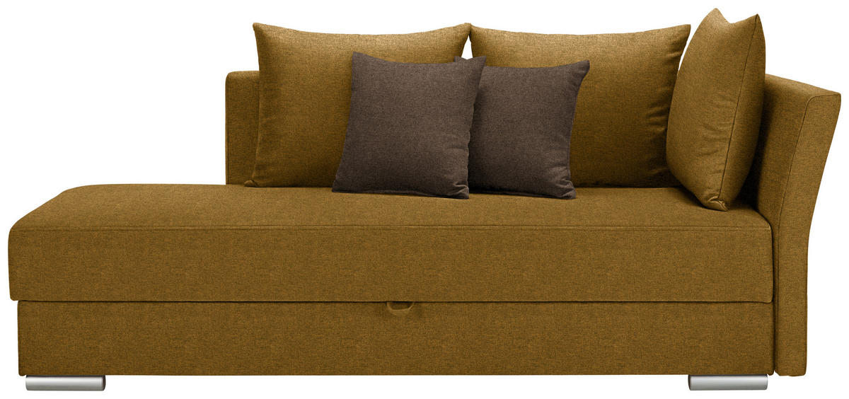 LEŽADLO, textil, 220/93/100 cm - jantárová/tmavohnedá, Design, textil/plast (220/93/100cm) - Livetastic