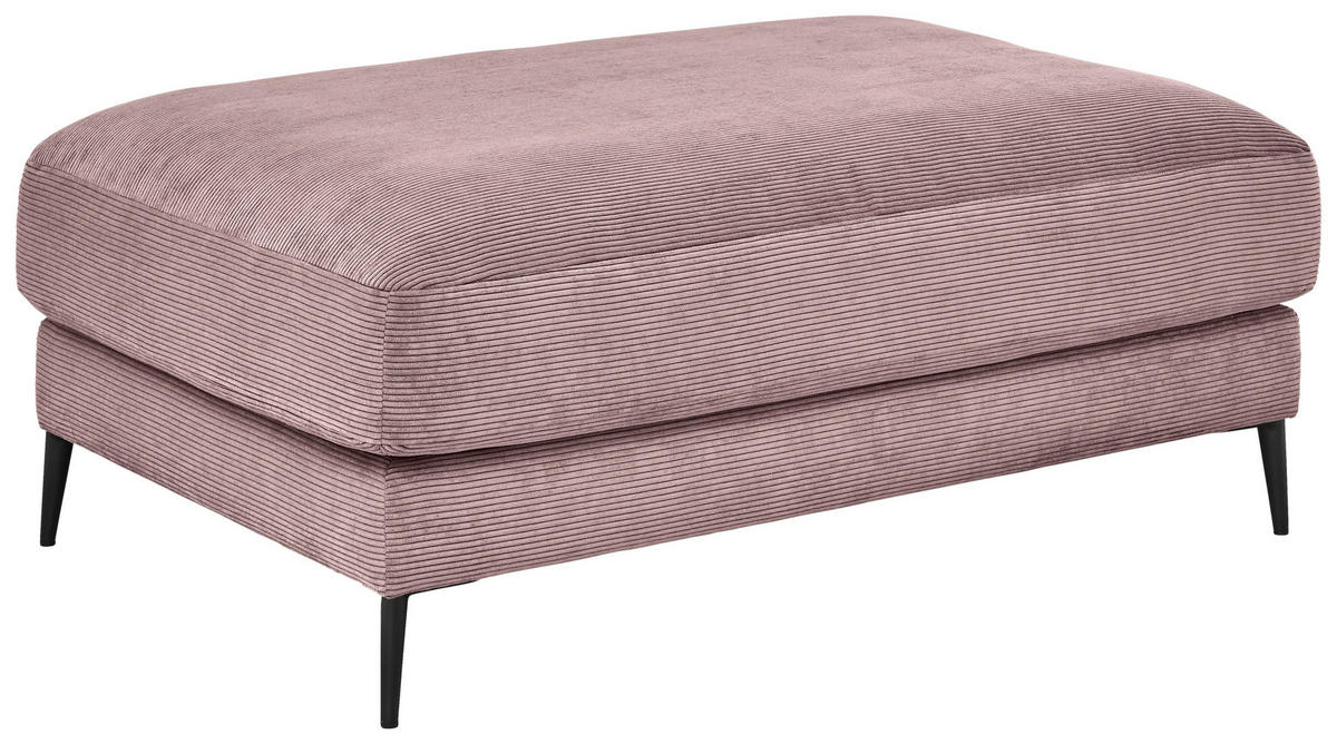 HOCKER Badia Base Feincord Altrosa  - Schwarz/Altrosa, Design, Textil/Metall (120/43/90cm) - Dieter Knoll