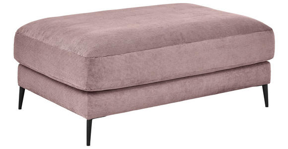 HOCKER Badia Base Feincord Altrosa  - Schwarz/Altrosa, Design, Textil/Metall (120/43/90cm) - Dieter Knoll