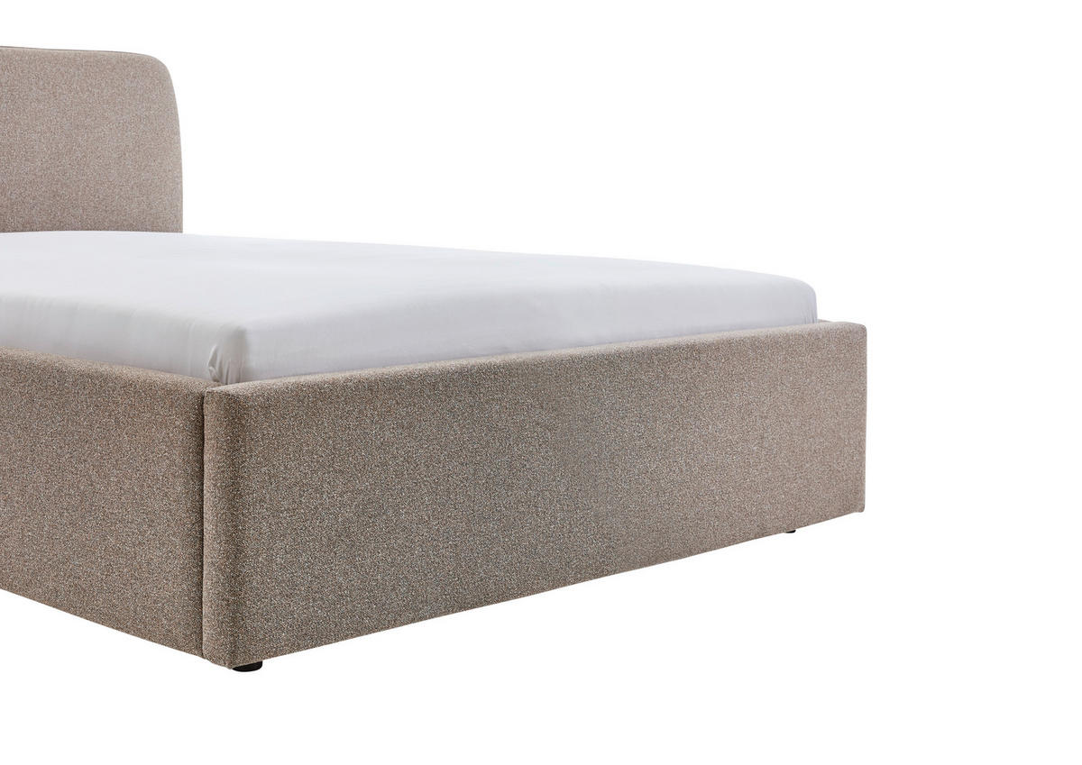 POLSTERBETT 140/200 cm,  in Braun,  - Schwarz/Braun, Design, Holz/Textil (140/200cm) - Stylife