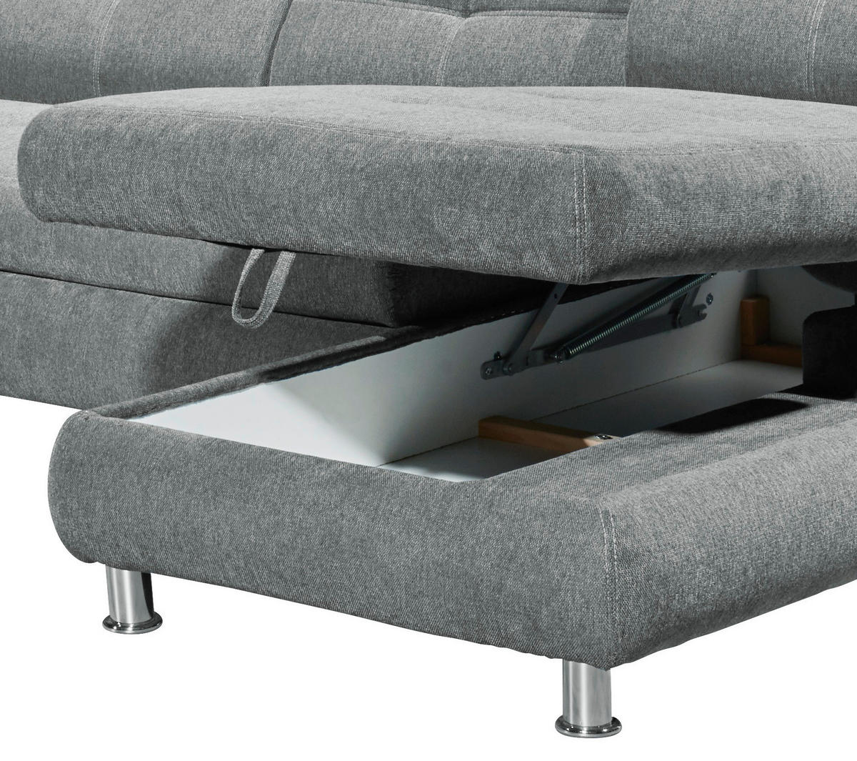 WOHNLANDSCHAFT Hellgrau Webstoff  - Hellgrau, MODERN, Kunststoff/Textil (233/349/177cm) - MID.YOU