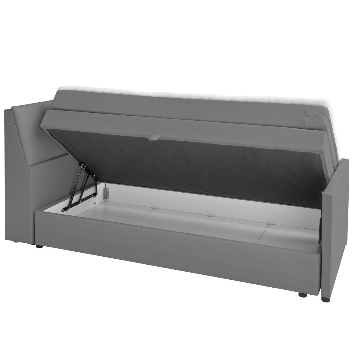 BOXSPRINGBETT 120/200 cm  in Grau  - Schwarz/Grau, MODERN, Holz/Textil (120/200cm) - MID.YOU