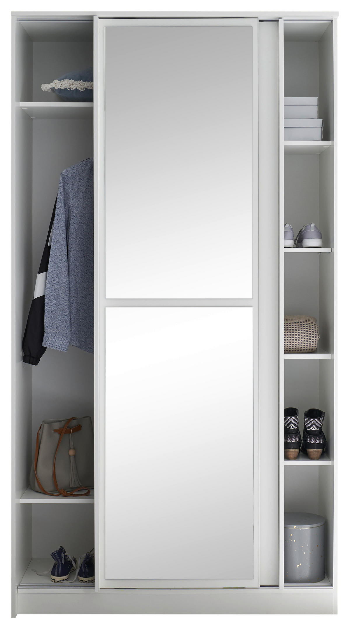 SCHIEBETÜRENSCHRANK 120/220/45 cm 2-türig Weiß  - Weiß, Basics (120/220/45cm) - MID.YOU