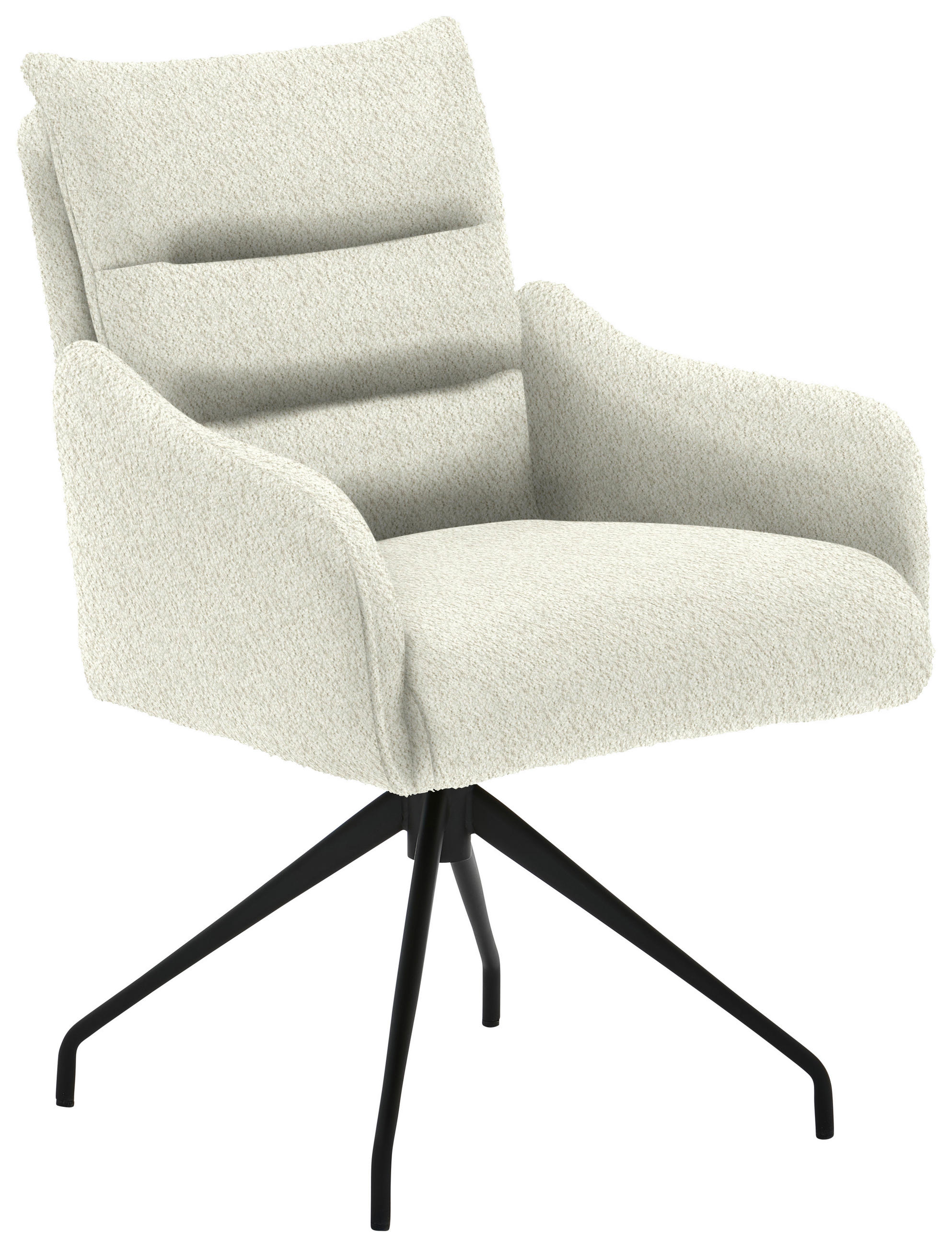 ARMLEHNSTUHL  in Teddystoff  - Ecru/Schwarz, Design, Textil/Metall (62/86/68cm) - Welnova