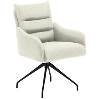 ARMLEHNSTUHL  in Teddystoff  - Ecru/Schwarz, Design, Textil/Metall (62/86/68cm) - Welnova