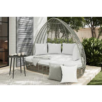 SONNENINSEL 198/168/168 cm Aluminium  - Dunkelgrau/Hellgrau, MODERN, Kunststoff/Textil (198/168/168cm) - Ambia Garden