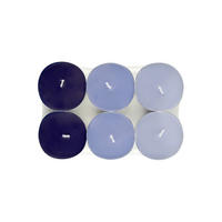 SADA ČAJOVÝCH SVÍČEK levandule  - šeříková/fialová, Basics, kov/parafín (5,7/1,9cm) - Ambia Home