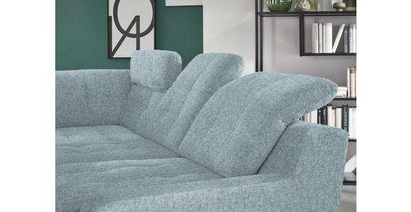 ECKSOFA in Chenille Pastellblau  - Pastellblau/Schwarz, KONVENTIONELL, Textil/Metall (200/281cm) - Carryhome