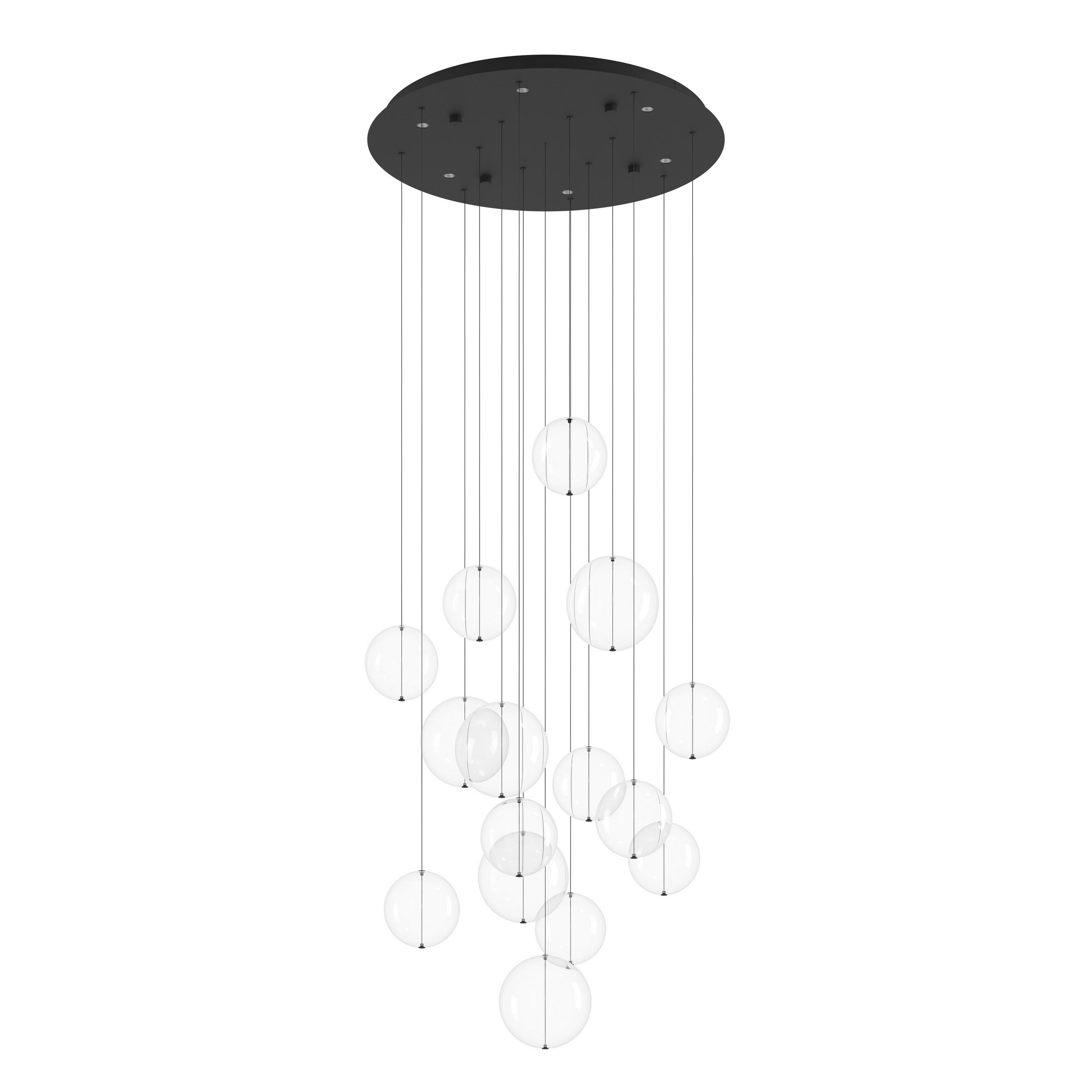 HÄNGELEUCHTE Espardello 58/150 cm   - Klar/Schwarz, Design, Glas/Metall (58/150cm) - Eglo