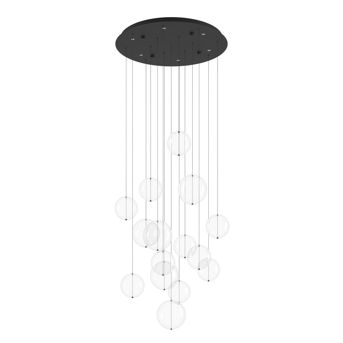 HÄNGELEUCHTE Espardello 58/150 cm   - Klar/Schwarz, Design, Glas/Metall (58/150cm) - Eglo
