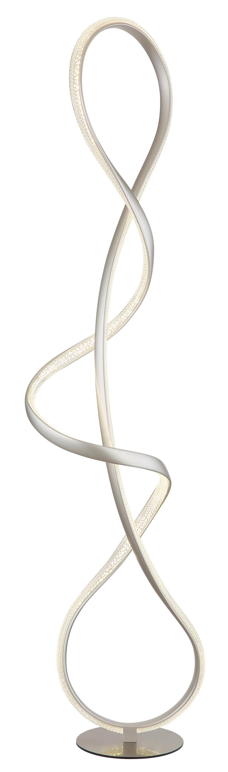 STOJEČA LED-SVETILKA  SWIRL /2260 lm/4000 K// - barve niklja/črna, Design, kovina/umetna masa (26/20/132,5cm) - Globo