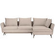 ECKSOFA  in Webstoff Beige  282/182 cm  - Beige/Schwarz, Design, Textil/Metall (282/182cm) - Carryhome