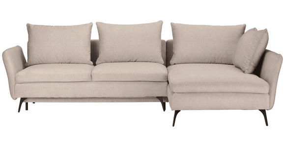ECKSOFA  in Webstoff Beige  282/182 cm  - Beige/Schwarz, Design, Textil/Metall (282/182cm) - Carryhome