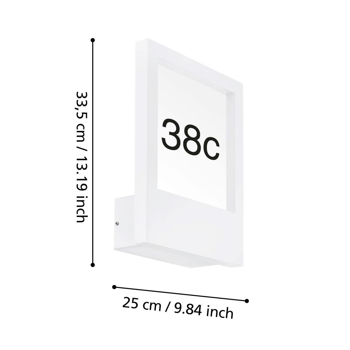 AUßENWANDLEUCHTE 33,5/4/24 cm   - Klar/Weiß, Design, Glas/Kunststoff (33,5/4/24cm) - Eglo