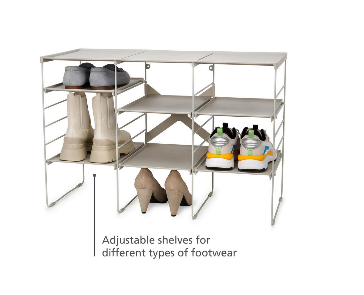 SCHUHREGAL Grauweiß  - Grauweiß, Basics, Kunststoff/Metall (75,8/51,2/35cm) - Joseph Joseph