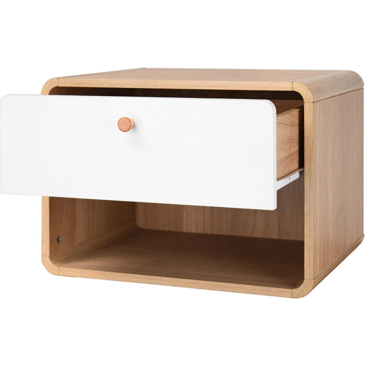 NACHTTISCH 51/39/37 cm  - Eichefarben/Weiß, Design, Holz/Holzwerkstoff (51/39/37cm) - MID.YOU