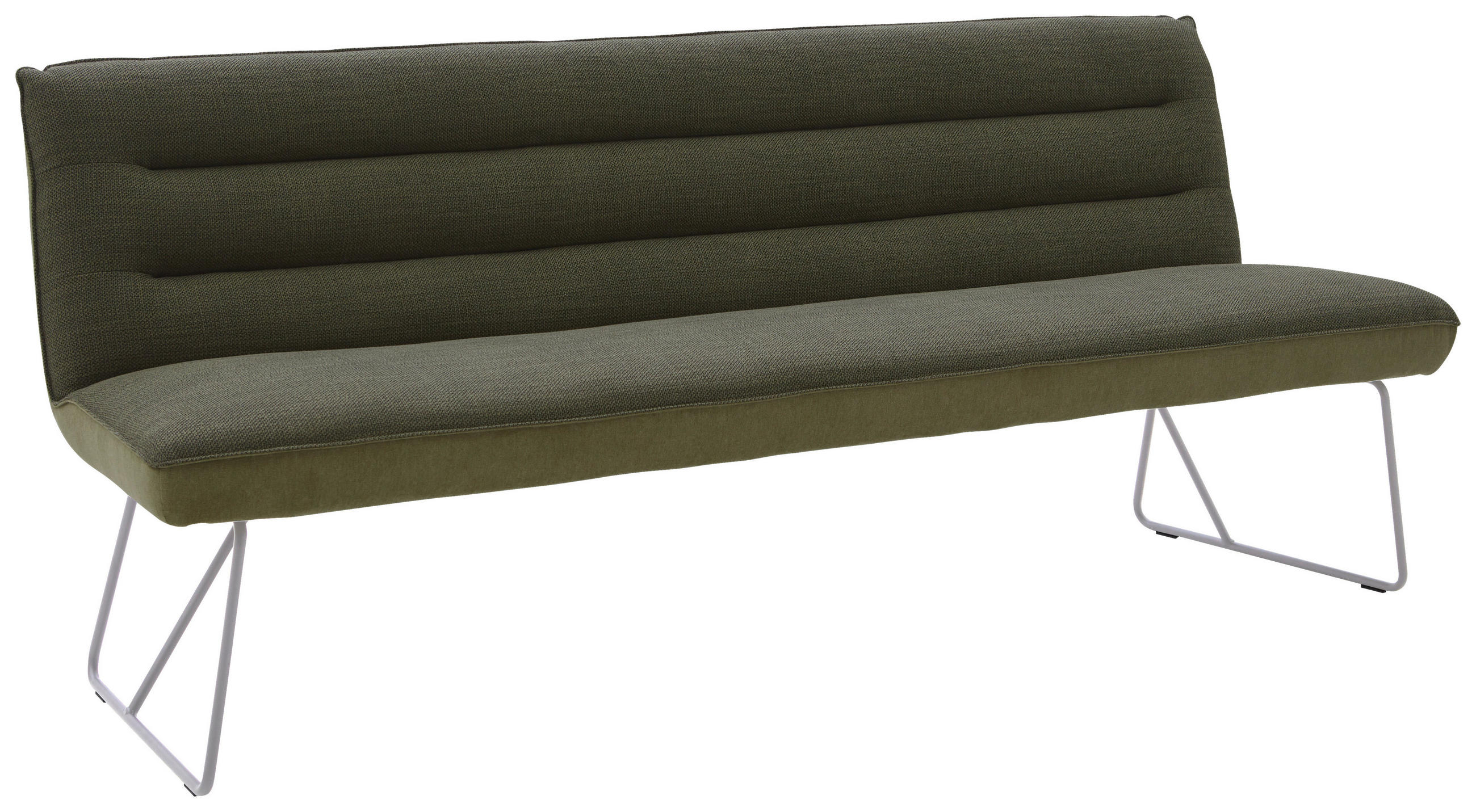 SITZBANK 218/89/68 cm  in Grün, Edelstahlfarben  - Edelstahlfarben/Grün, Design, Textil/Metall (218/89/68cm) - Dieter Knoll