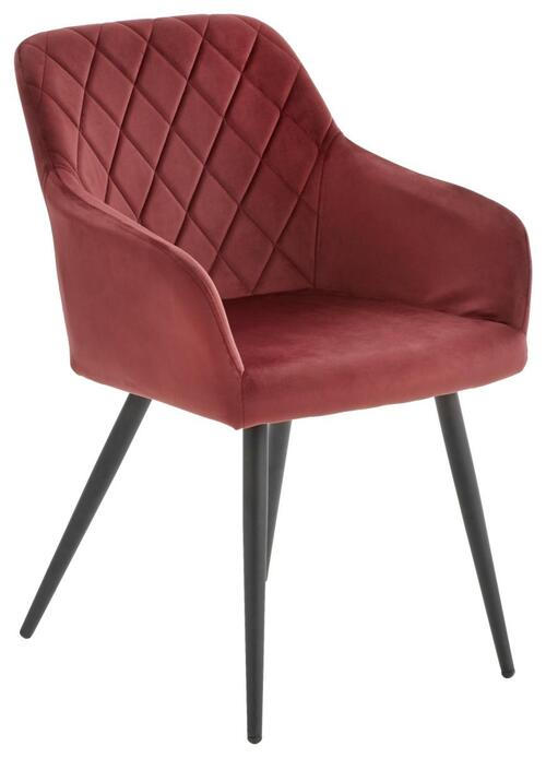 ŽIDLE S PODRUČKAMI, železo, samet, černá, vínově červená - černá/vínově červená, Trend, kov/dřevo (54/86/60cm) - Hom`in