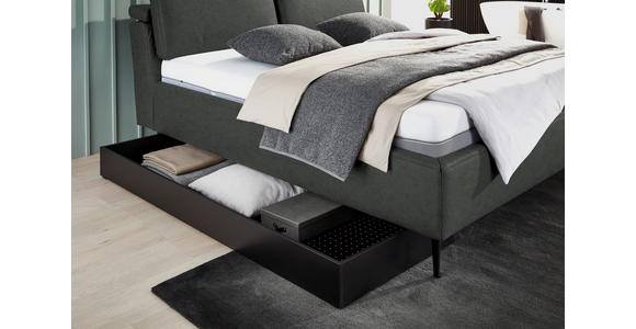 POLSTERBETT Matratze, Lattenrost Dunkelgrau 200/200 cm - Hellbraun/Dunkelgrau, Design, Holz/Textil (200/200cm) - Johann Jakob
