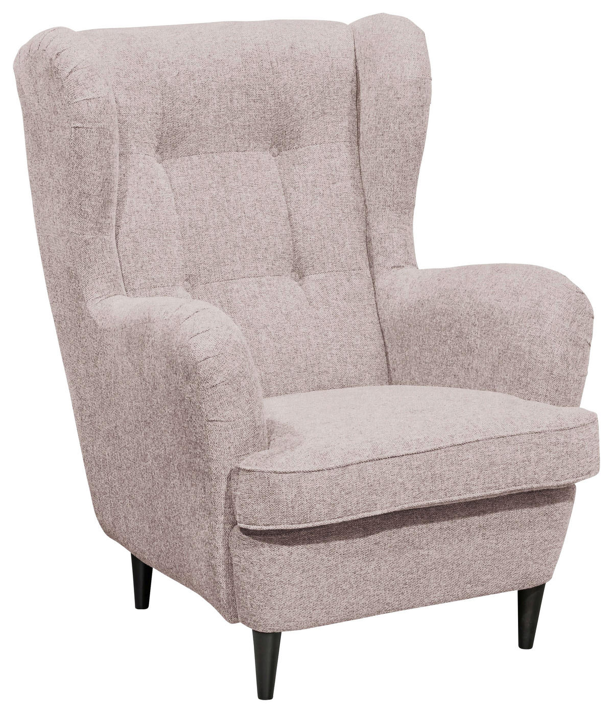 OHRENSESSEL Mikrovelours Rosa  - Schwarz/Rosa, Basics, Holz/Textil (78/102/98cm) - Carryhome