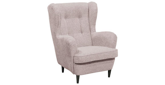 OHRENSESSEL Mikrovelours Rosa  - Schwarz/Rosa, Basics, Holz/Textil (78/102/98cm) - Carryhome