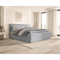 BOXBETT 180/200 cm,  in Grau, Bettkasten, Topper, H2 = mittel  - Grau, MODERN, Textil (180/200cm) - MID.YOU