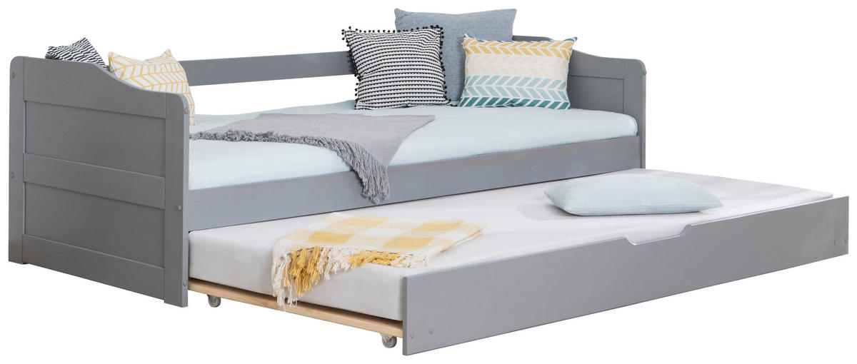 AUSZIEHBETT 90/200 cm  in Hellgrau  - Hellgrau, MODERN, Holz (90/200cm) - MID.YOU