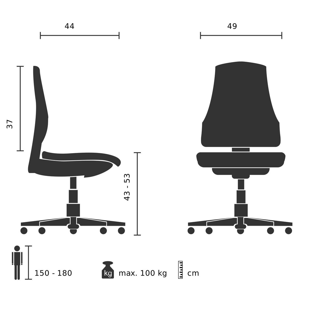 OTOČNÁ ŽIDLE, buklé, bílá - bílá/barvy chromu, Basics, kov/textil (49/77-87/55cm) - MID.YOU