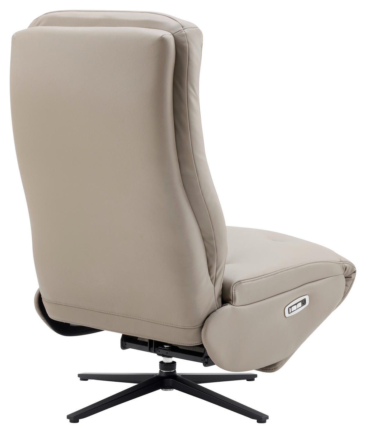 RELAXSESSEL Webstoff Relaxfunktion, Fußteilverstellung    - Taupe/Schwarz, Design, Textil/Metall (68/113/84cm) - Livetastic