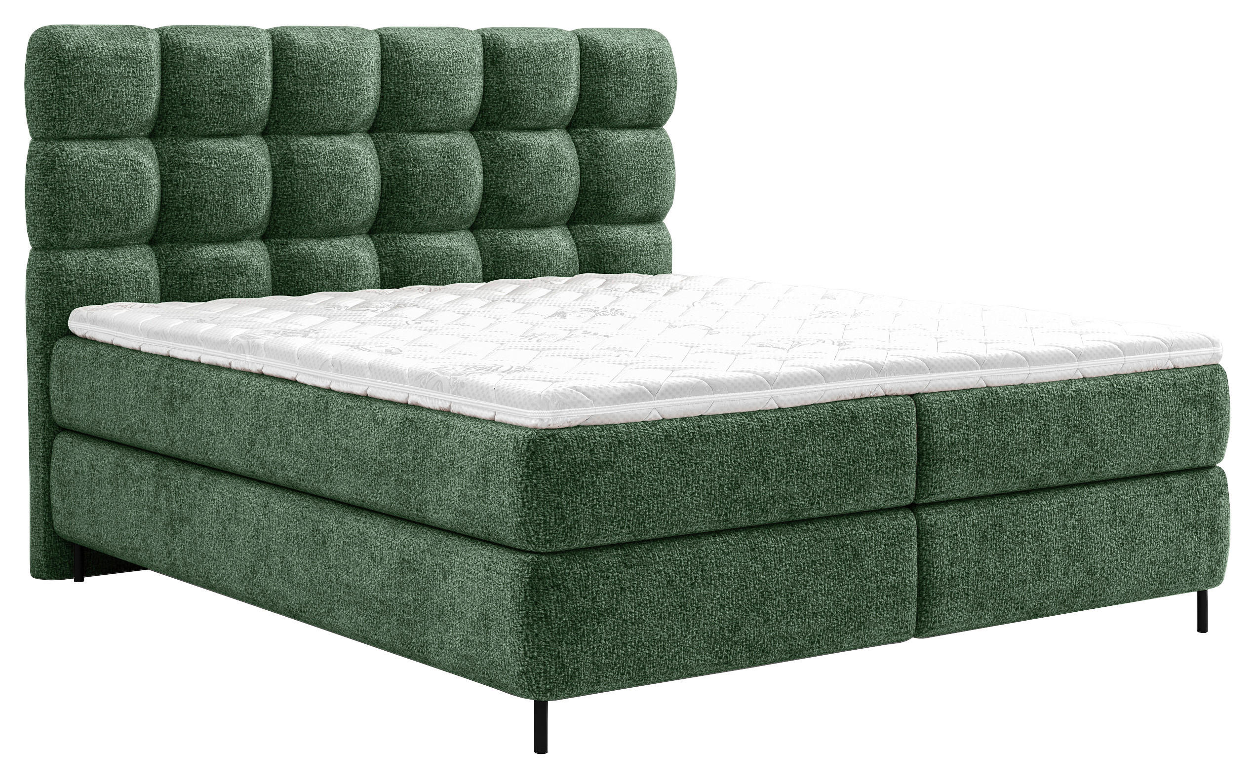 BOXSPRINGBETT 180/200 cm  in Grün  - Schwarz/Grün, Trend, Textil/Metall (180/200cm) - Esposa