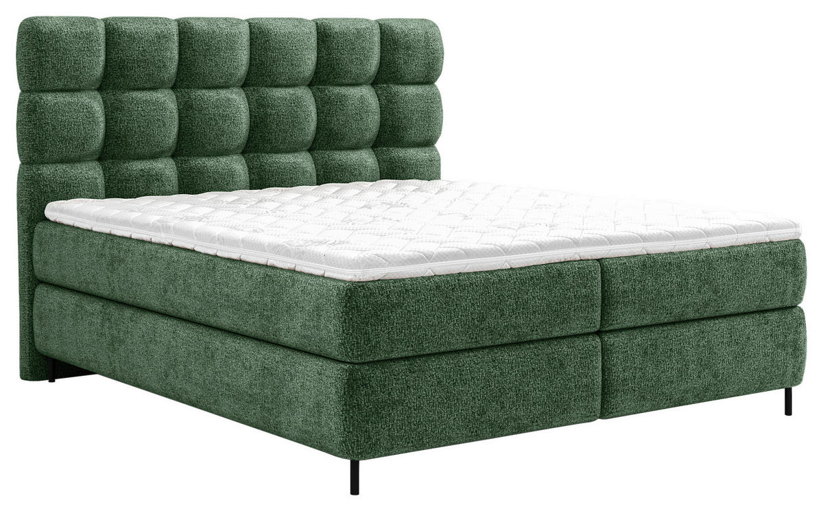 BOXSPRINGBETT 160/200 cm  in Grün  - Schwarz/Grün, Trend, Textil/Metall (160/200cm) - Esposa