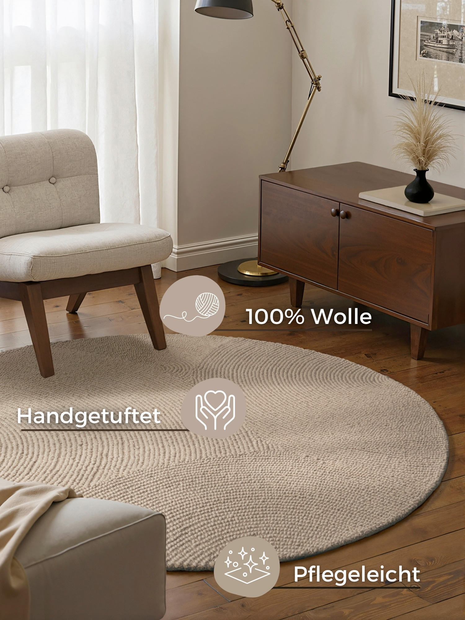 WOLLTEPPICH 200 cm Eleni Beige  - Beige, Basics, Textil (200cm)