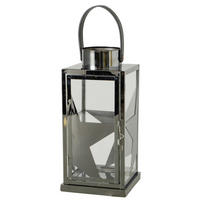 LATERNE - Schwarz, LIFESTYLE, Glas/Metall (15/15/31,5cm)