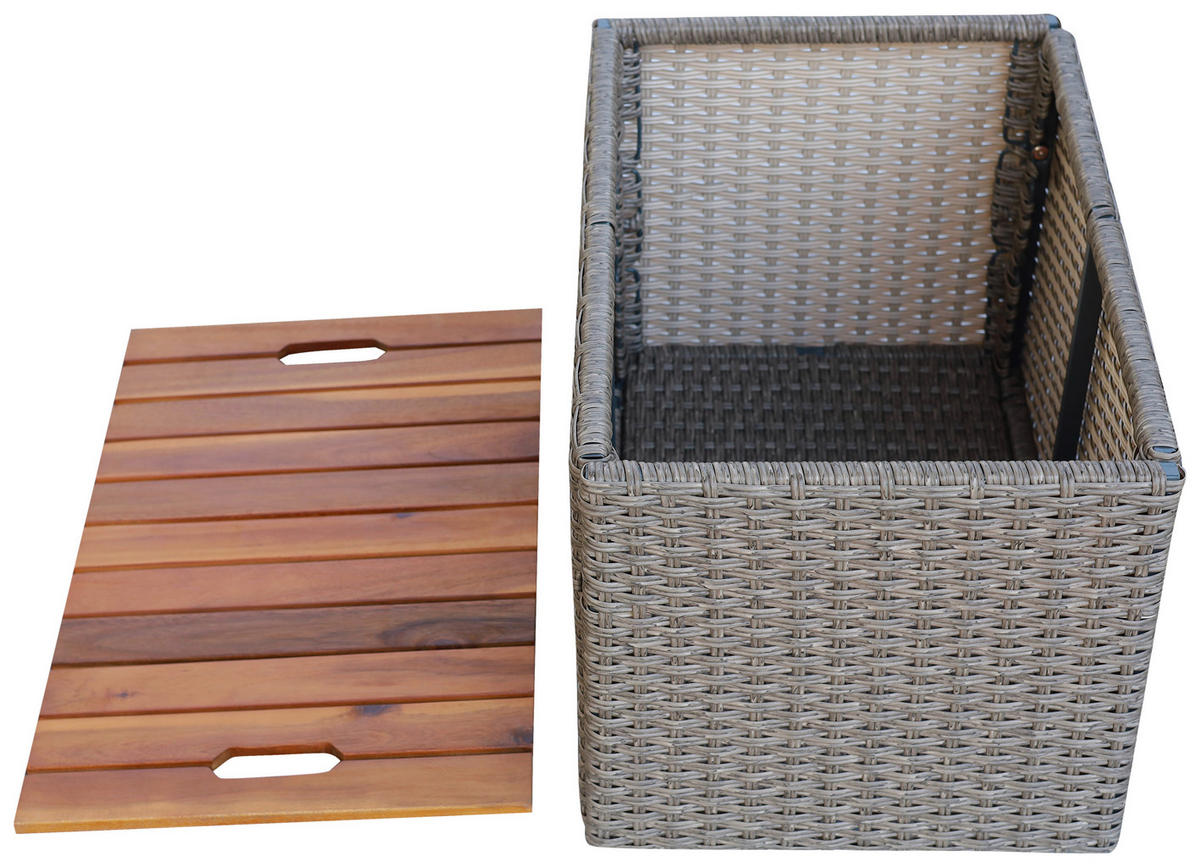 LOUNGE GARNITURA   drvo, metal, plastika, tekstil  siva, boje bagrema, tamno siva    - siva/boje bagrema, Moderno, drvo/metal (113/72/62,5cm) - Ambia Garden