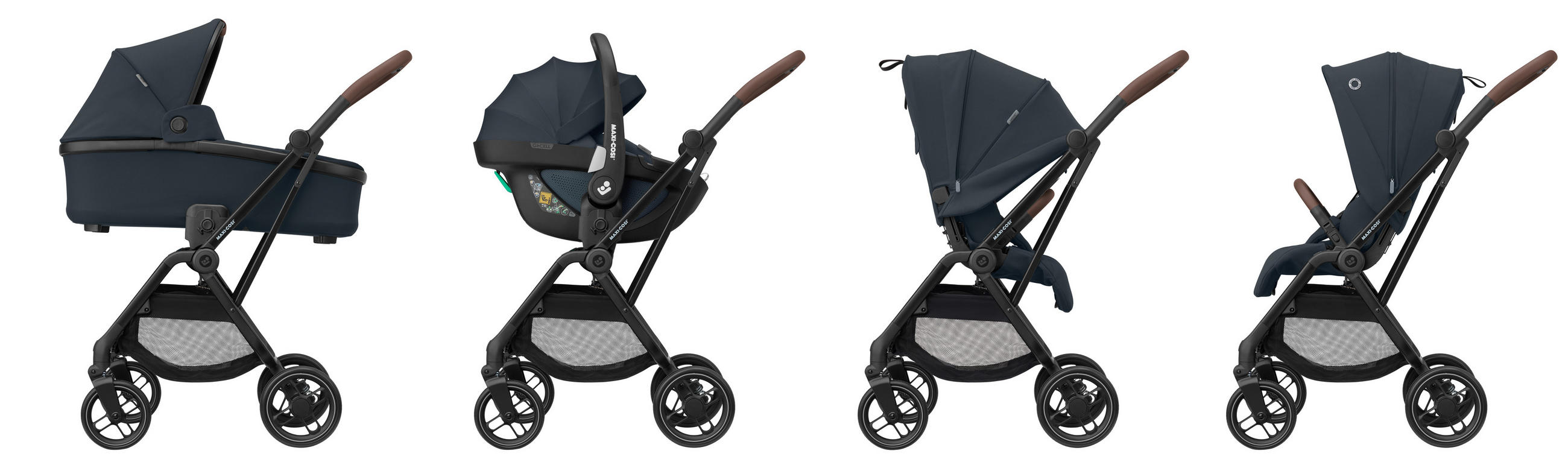 KIŠOBRAN KOLICA  Leona 2  - tamno siva/crna, Basics, metal/plastika (46,5/103,5/85,5cm) - Maxi-Cosi
