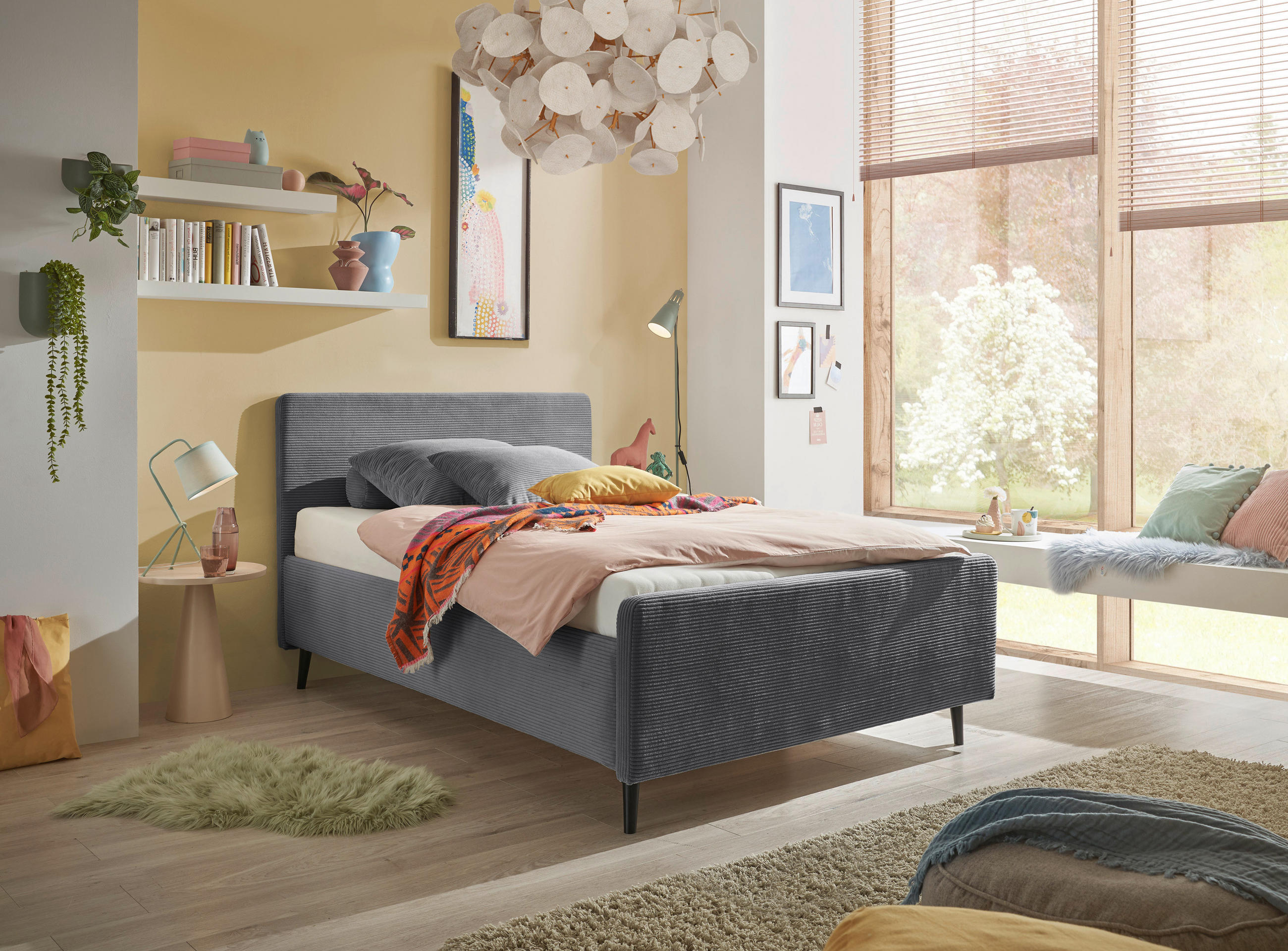 MID.YOU ČALOUNĚNÁ POSTEL, 120/200 cm tmavě šedá