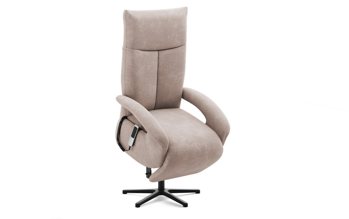 SESSEL in Flachgewebe Greige  - Greige/Schwarz, Konventionell, Textil/Metall (74/112/82cm) - Sit & More