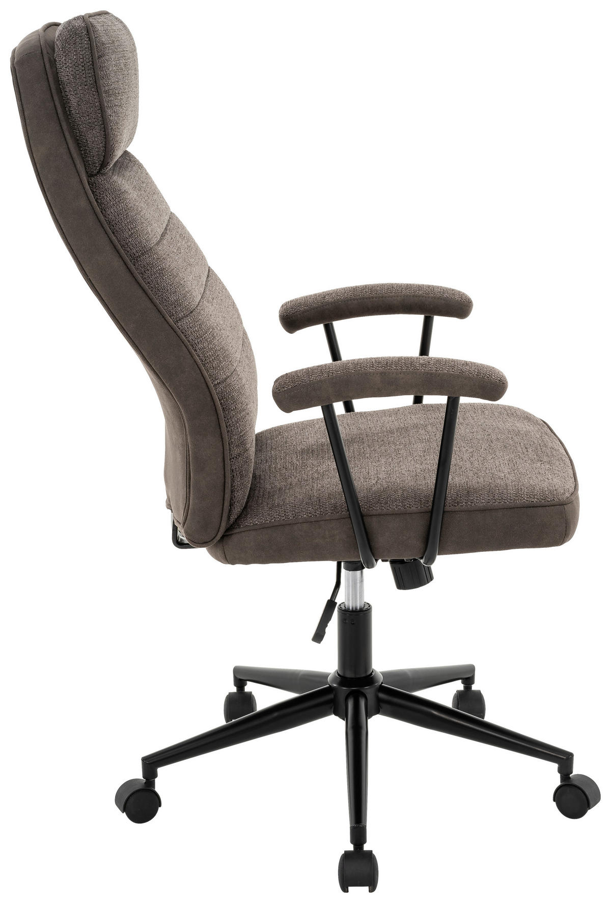 OKRETNA STOLICA  siva, crna  metal, tekstil  - siva/crna, Moderno, metal/tekstil (64/106-114/72cm)